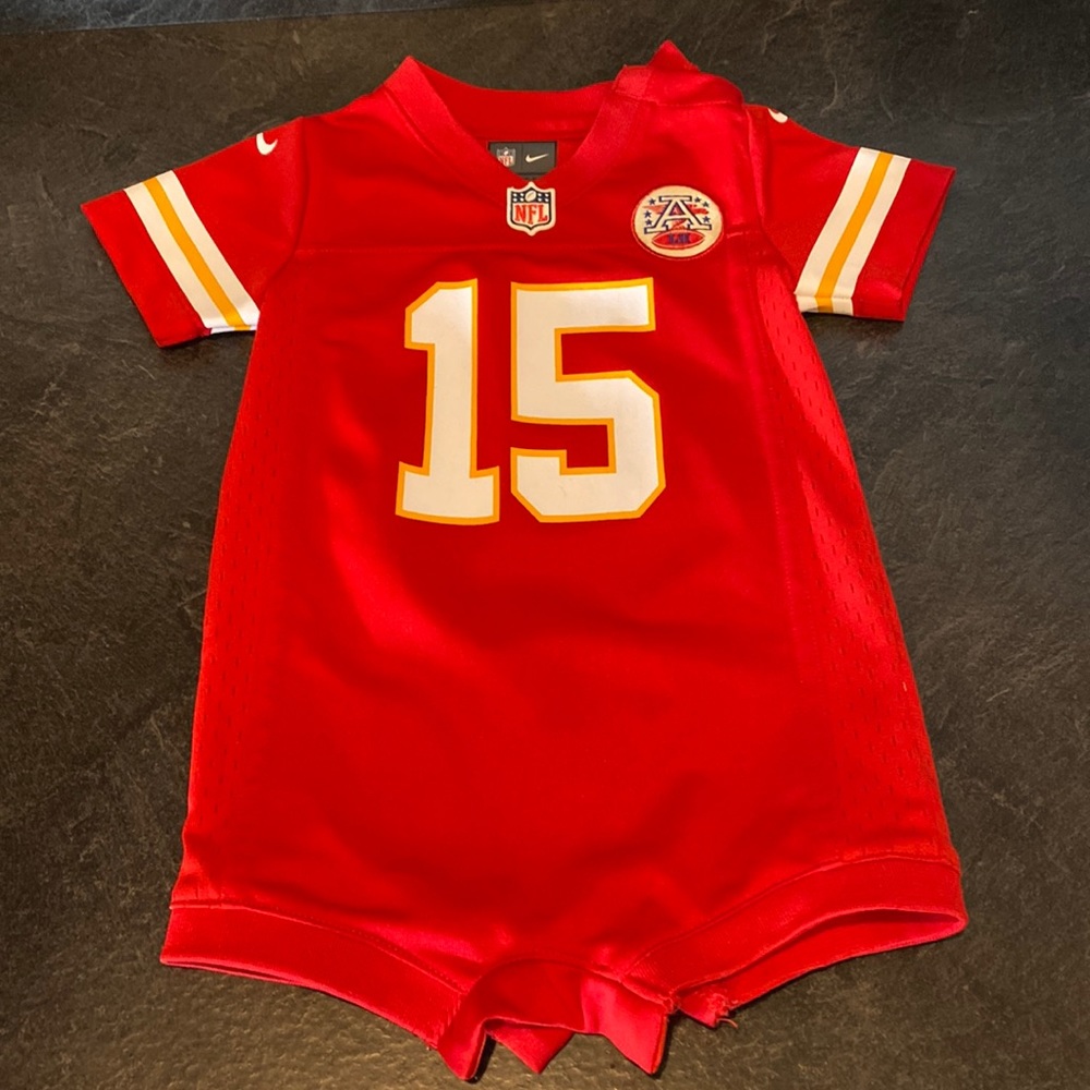 6-9 month Mahomes jumpsuit/jersey